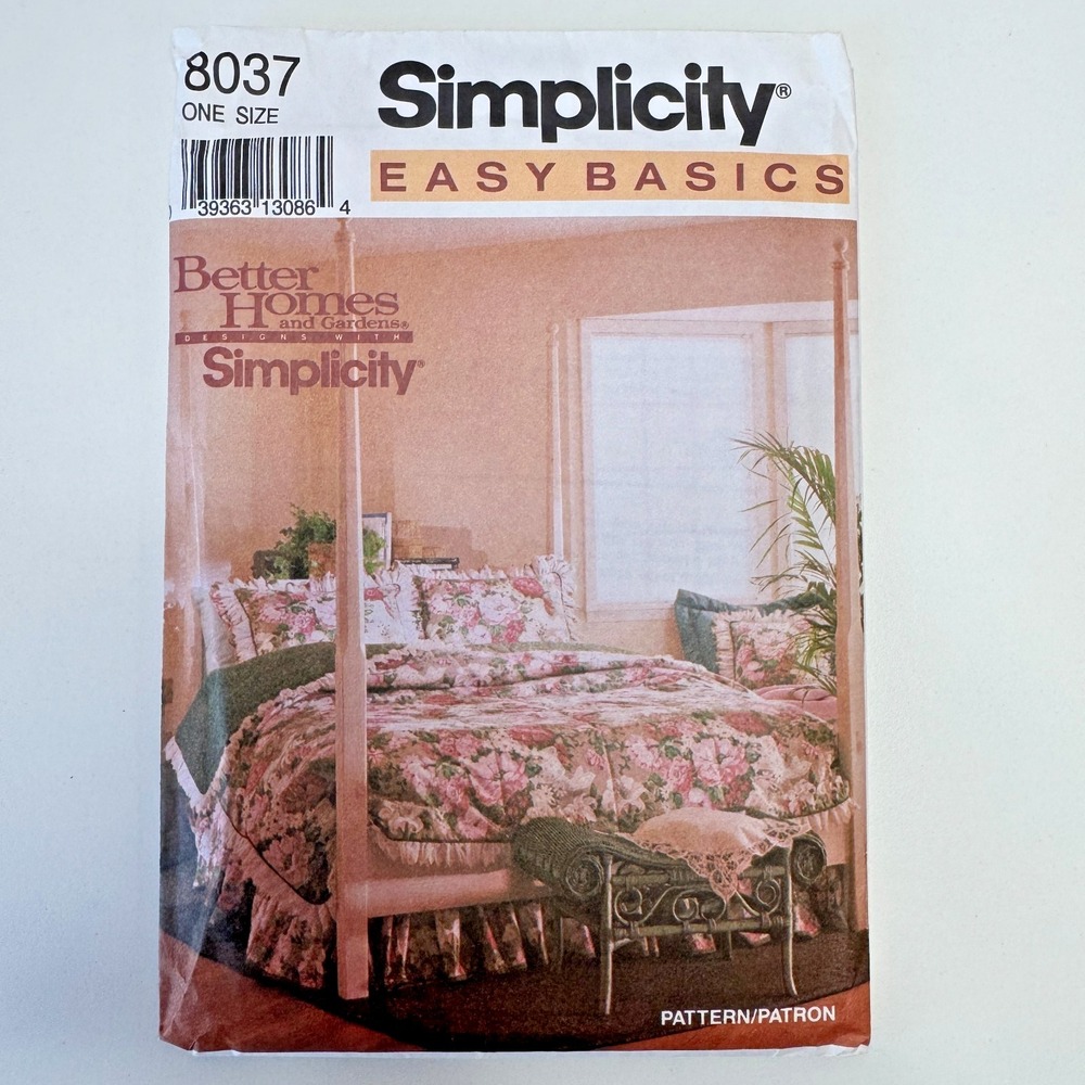 Simplicity‎ 8037 Uncut Sewing Pattern Bedroom Decor Bedcover Comforter & Pillows